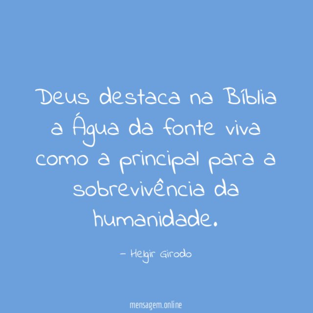 Deus destaca na Bíblia a Água da fonte