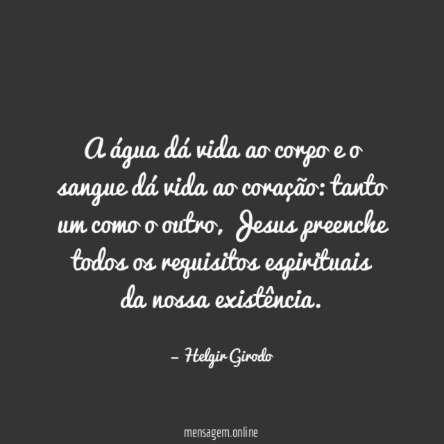 A água dá vida ao corpo