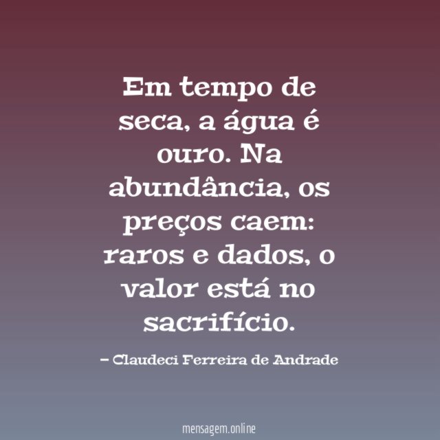 Em tempo de seca