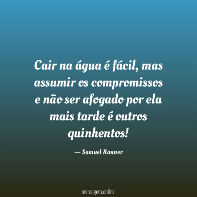 Cair na água é fácil