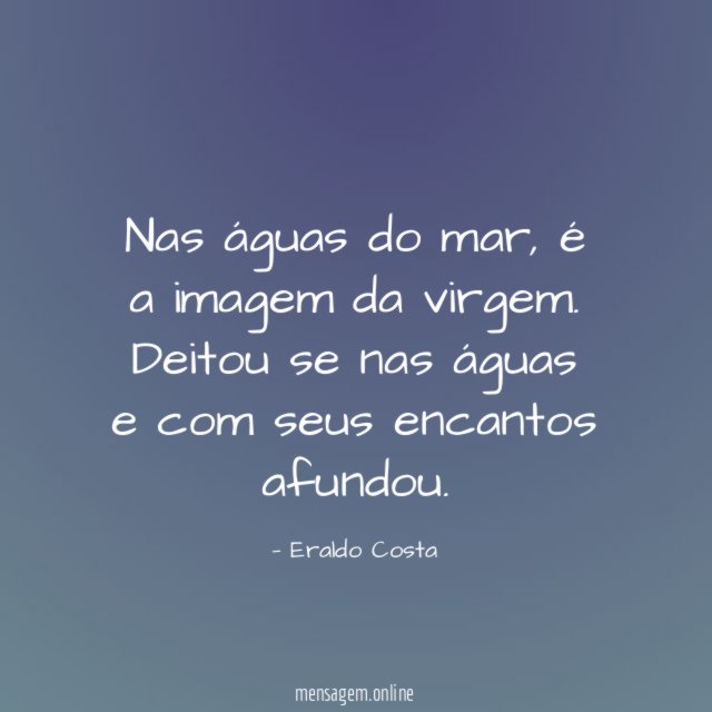 Nas águas do mar
