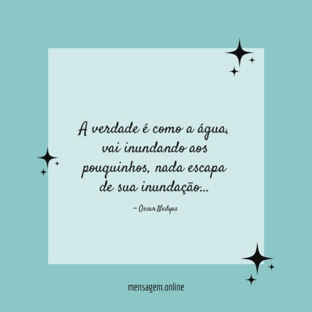A verdade é como a água