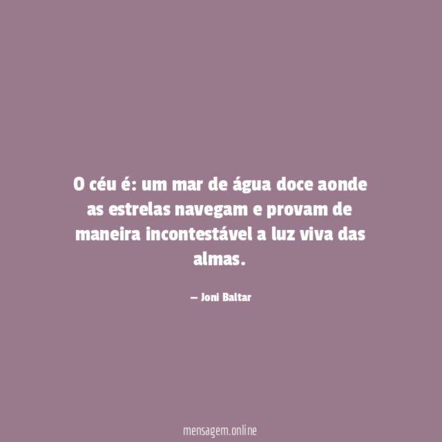 O céu é