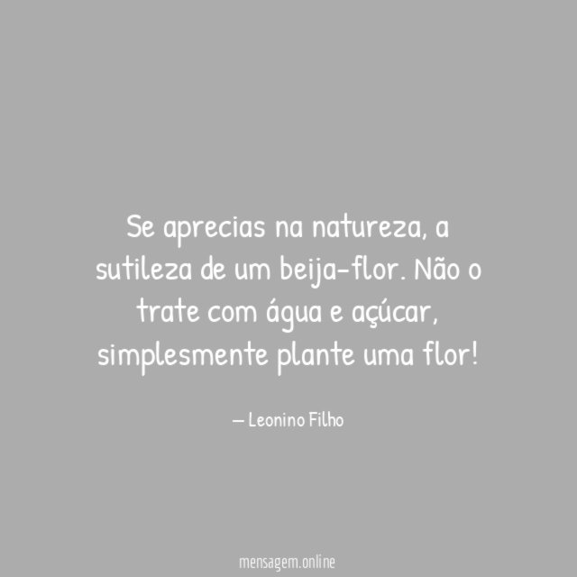Se aprecias na natureza