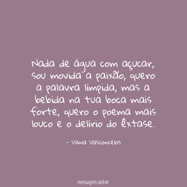 Nada de água com açucar
