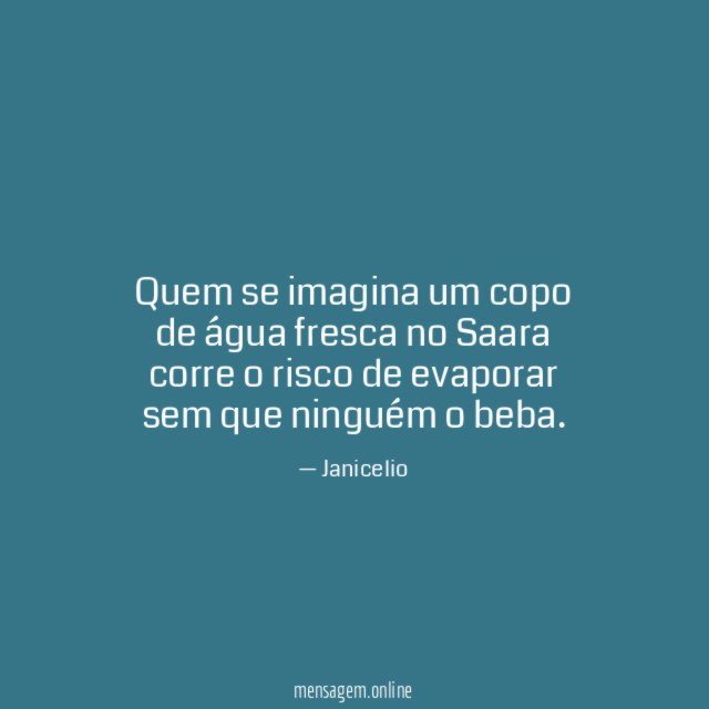 Quem se imagina um copo de água fresca