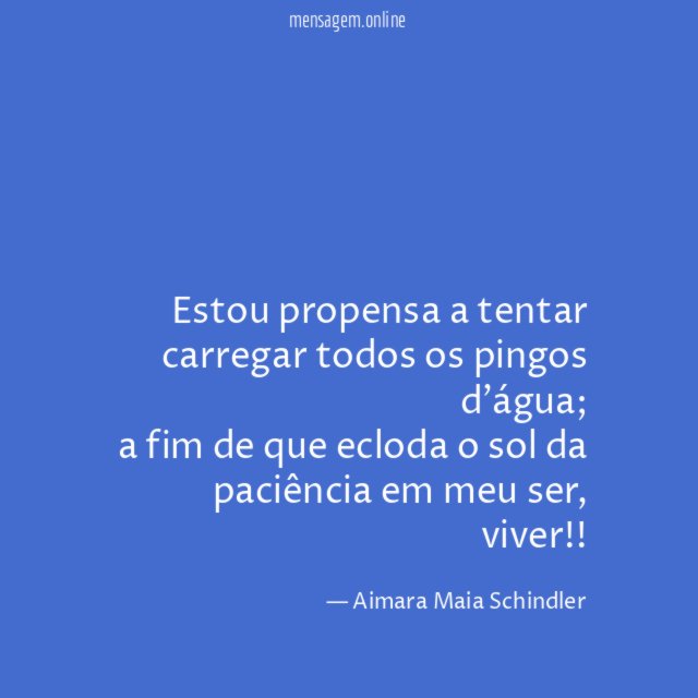 Estou propensa a tentar carregar todos os pingos d'água
