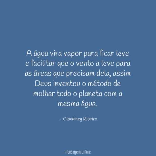 A água vira vapor para ficar leve