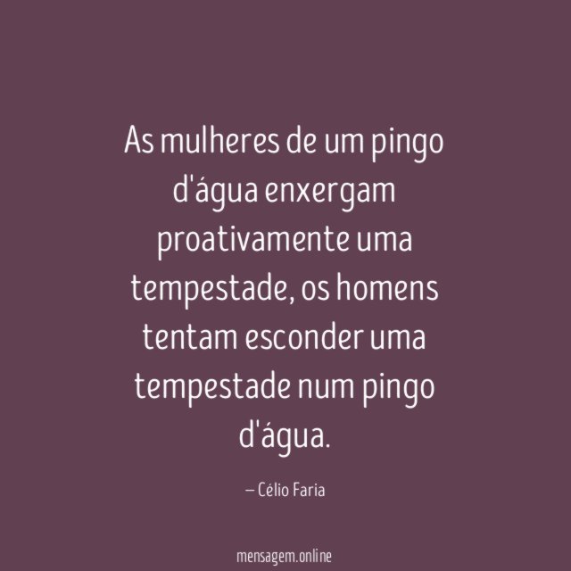 As mulheres de um pingo d'água enxergam proativamente uma tempestade
