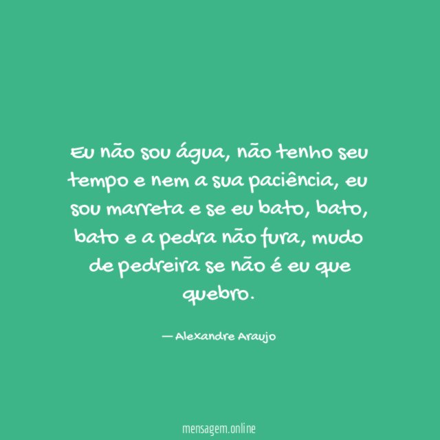 Eu não sou água