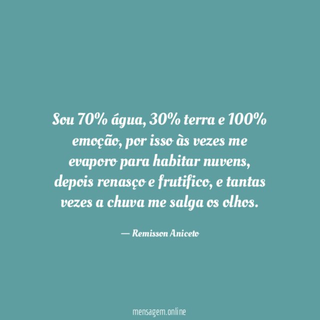 Sou 70% água