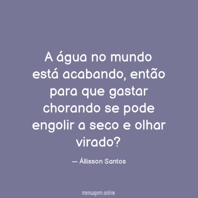 A água no mundo está acabando