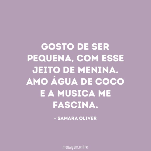 Gosto de ser pequena