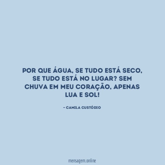 Por que água