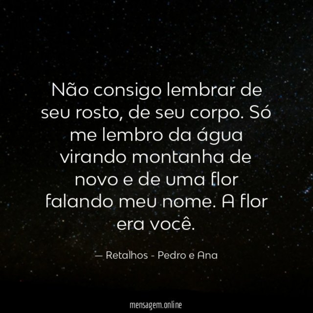 Não consigo lembrar de seu rosto