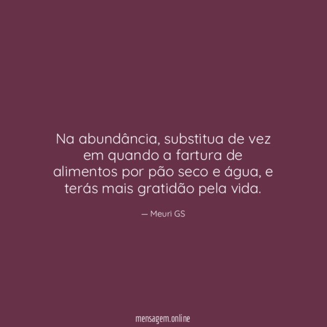 Na abundância