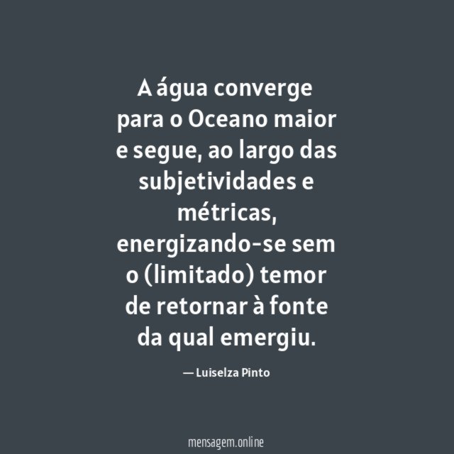A água converge para o Oceano maior e segue