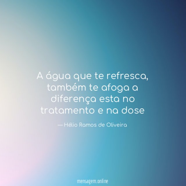 A água que te refresca