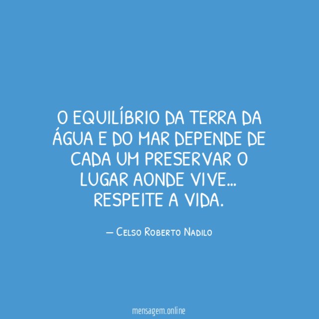 O equilíbrio da terra da água e do