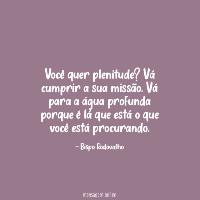 Você quer plenitude