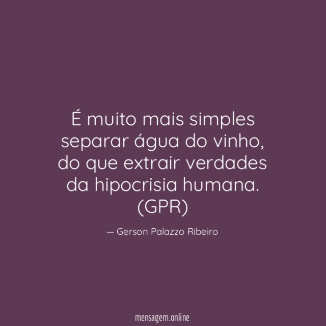 É muito mais simples separar água do vinho