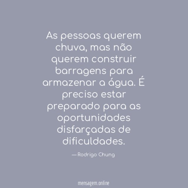 As pessoas querem chuva