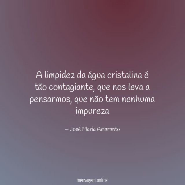 A limpidez da água cristalina é tão contagiante