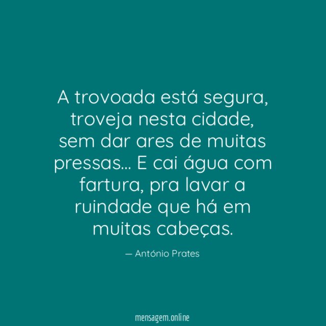 A trovoada está segura