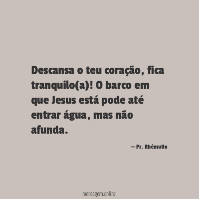 Descansa o teu coração