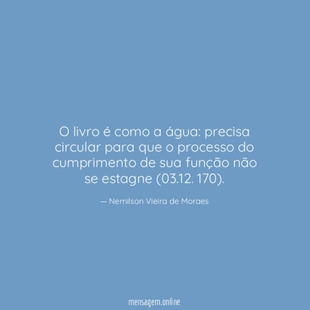 O livro é como a água