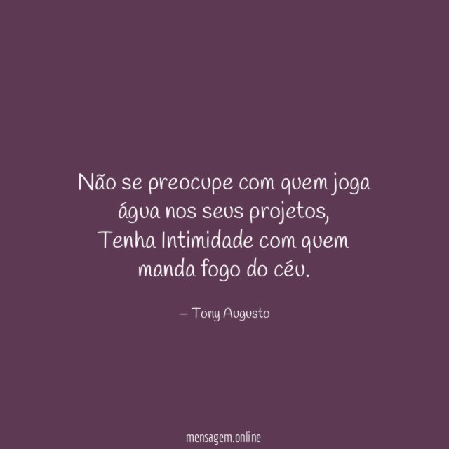 Não se preocupe com quem joga água nos seus projetos