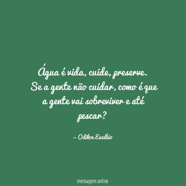 Água é vida