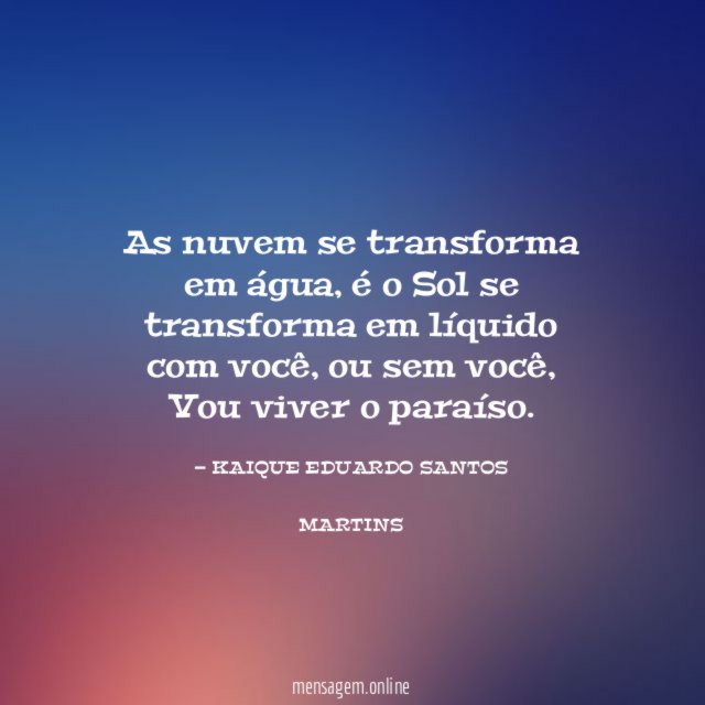 As nuvem se transforma em água