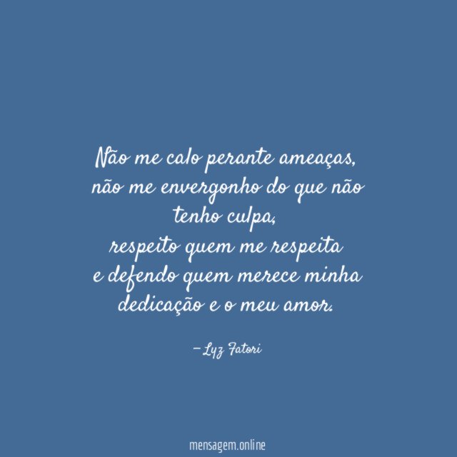 Não me calo perante ameaças