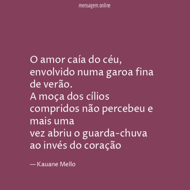 O amor caía do céu