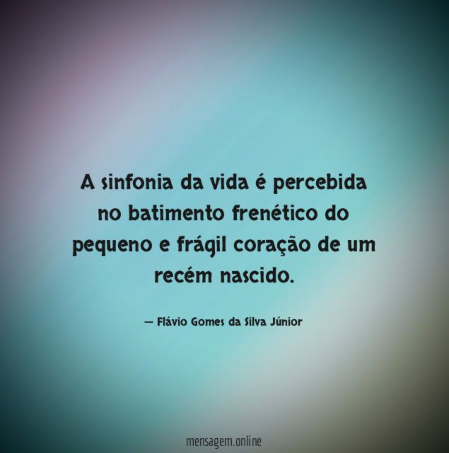A sinfonia da vida é percebida no batimento