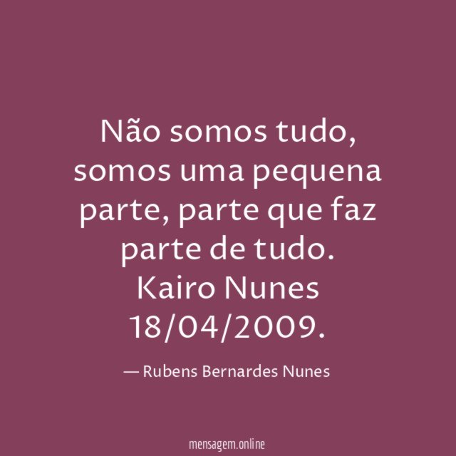 Não somos tudo
