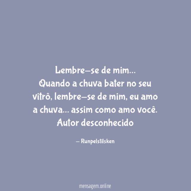 Lembre-se de mim…