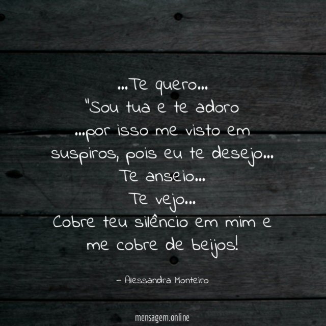 …Te quero…