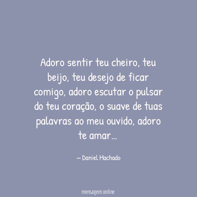 Adoro sentir teu cheiro