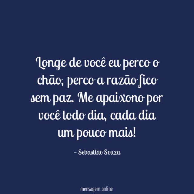 Longe de você eu perco o chão