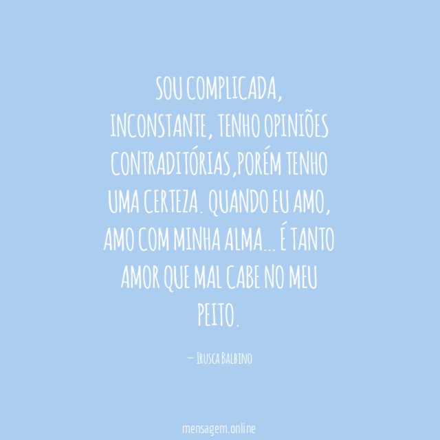 Sou complicada