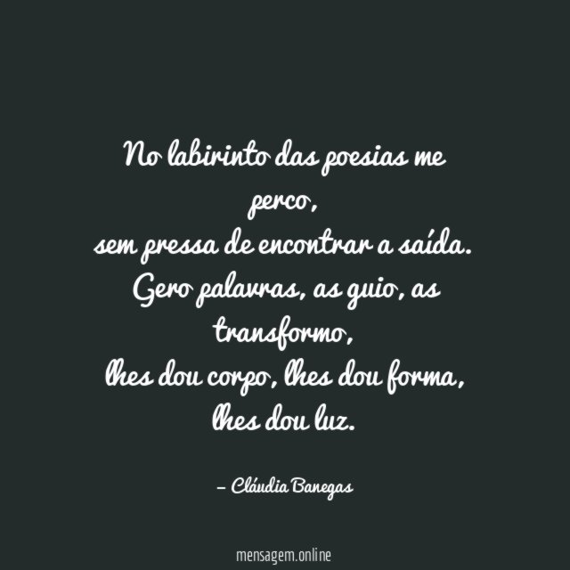 No labirinto das poesias me perco