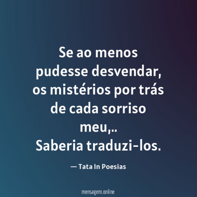 Se ao menos pudesse desvendar