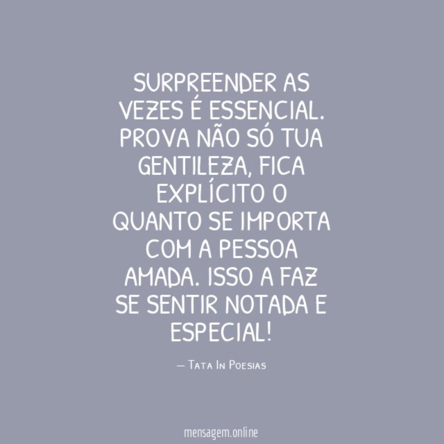 Surpreender as vezes é essencial