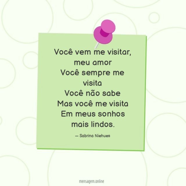 Você vem me visitar