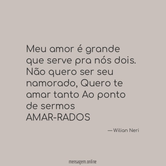 Meu amor é grande que serve pra nós dois
