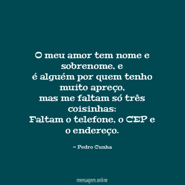 O meu amor tem nome e sobrenome