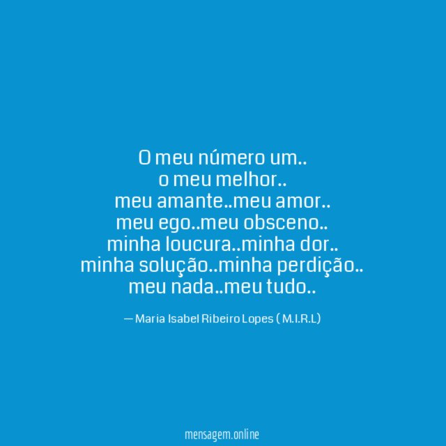 O meu número um