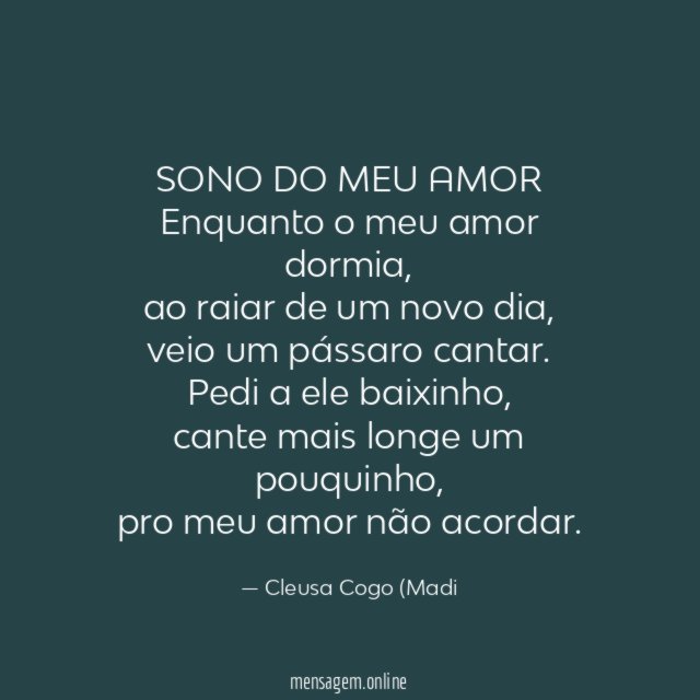 SONO DO MEU AMOR Enquanto o meu amor dormia